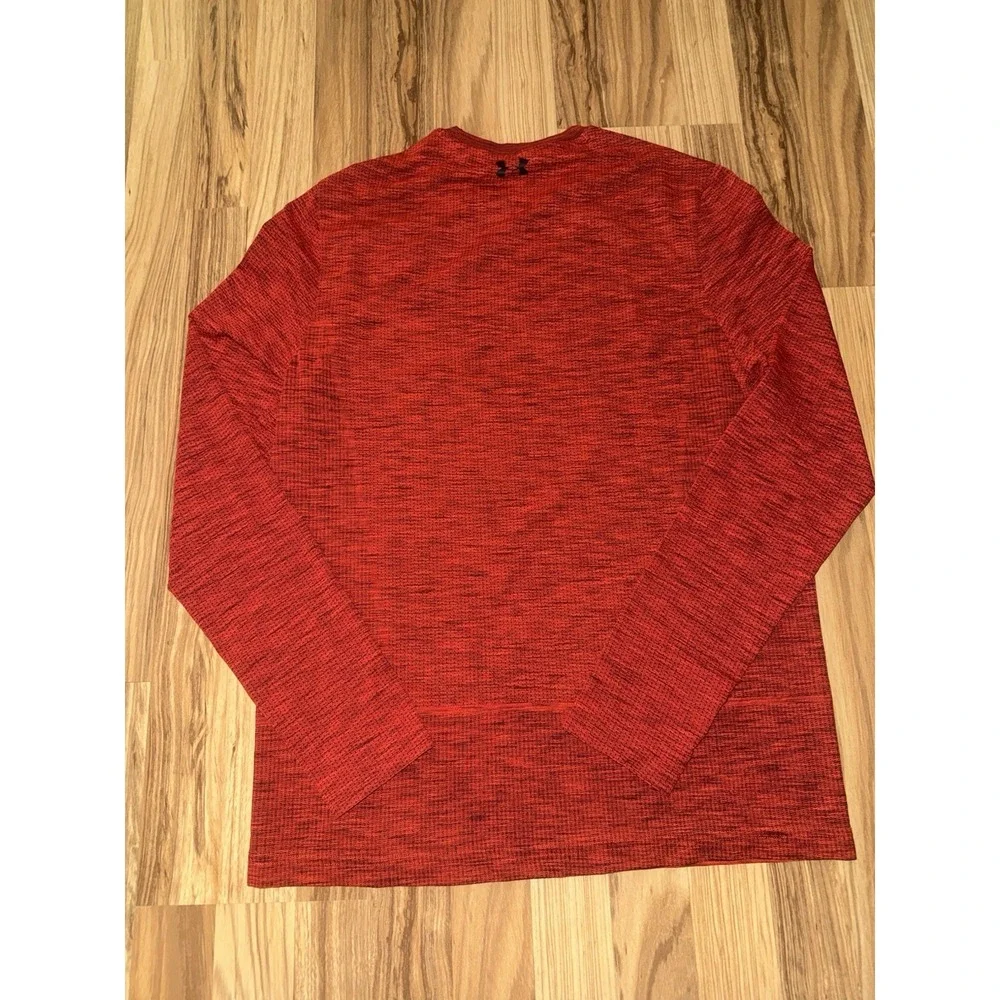 Under Armour Threadborne Fitted Knit Long Sleeve Henley Shirt Men's Sz M‎ Red